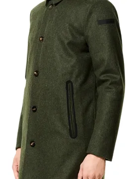 Loden Floating Coat Uomo Verde Militare - W25083-21 - RRD - FashionsVida