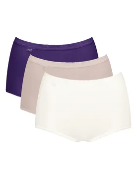 Womens Basic+ Maxi 3 Pack Briefs - Purple Polyamide - Size 5xl - Sloggi - FashionsVida