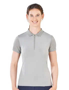 Damen Poloshirt DARLENE TECH grau M - Busse - FashionsVida