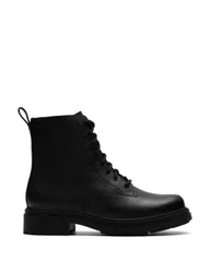 Leather Lace Up Ankle Boots Black female
