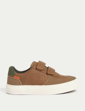 Kids' Riptape Trainers (4 Small - 2 Large) Brown Mix male - M&S - FashionsVida