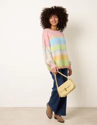 Round Neck Stripe Jumper - S/M / MULTI - female