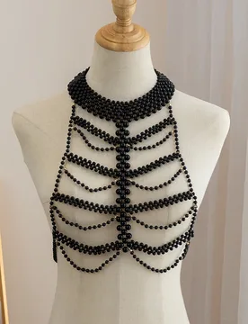 Sexy Fashion Pearl Chest Accessory Gothic Style Body Chain for Party Holiday Trendy Hot Girl Accessory Elegant Simplicity - Aliexpress - FashionsVida