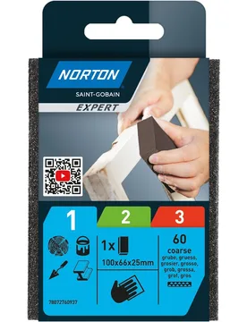 Taco lija 4 Caras para Decapado 100 x 65 x 25 mm - NORTON EXPERT - FashionsVida