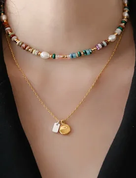 Brass 2 Tone Natural Beads Pearl Necklace Women Jewelry Punk Designer Runway Rare Gown Boho Japan Korean - Aliexpress - FashionsVida