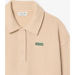 Sudadera de mujer oversize de cuello de polo de mujer de canalé en