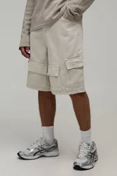 Herren Fallschirmjäger-Cargo-Denim-Shorts Stone Größe 32
