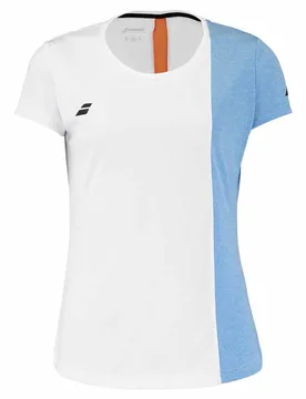 Play Short Sleeve T-shirt White / Blithe Blue Hthr M - Babolat - FashionsVida