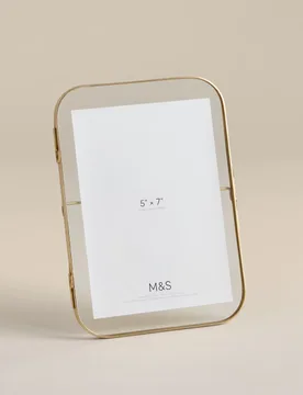 Rounded Photo Frame 5x7 inch Gold - M&S - FashionsVida