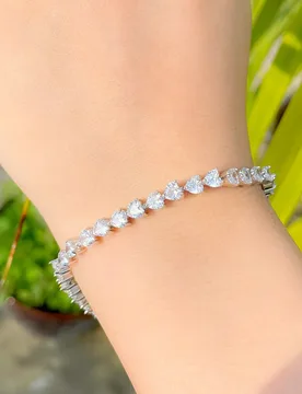 ThreeGraces Sparkling Cubic Zirconia Simple Cute Love Heart CZ Tennis Link Chain Bracelet for Women Chic Party Jewelry BR324 - Aliexpress - FashionsVida