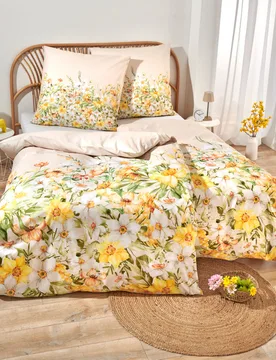 Mikrofaser-Bettwäsche "Blüten" 2-tlg - Eldo - FashionsVida