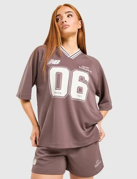 Womens V-Neck Jersey - Marrone, marrone marrone Donna taglia S - New Balance - FashionsVida