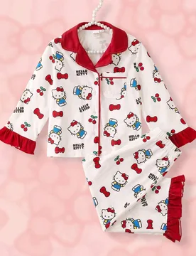 Conjunto de pijama casual para uso diario en casa con top estampado de dibujos animados y pantalones largos para niña 6Y - Shein - FashionsVida