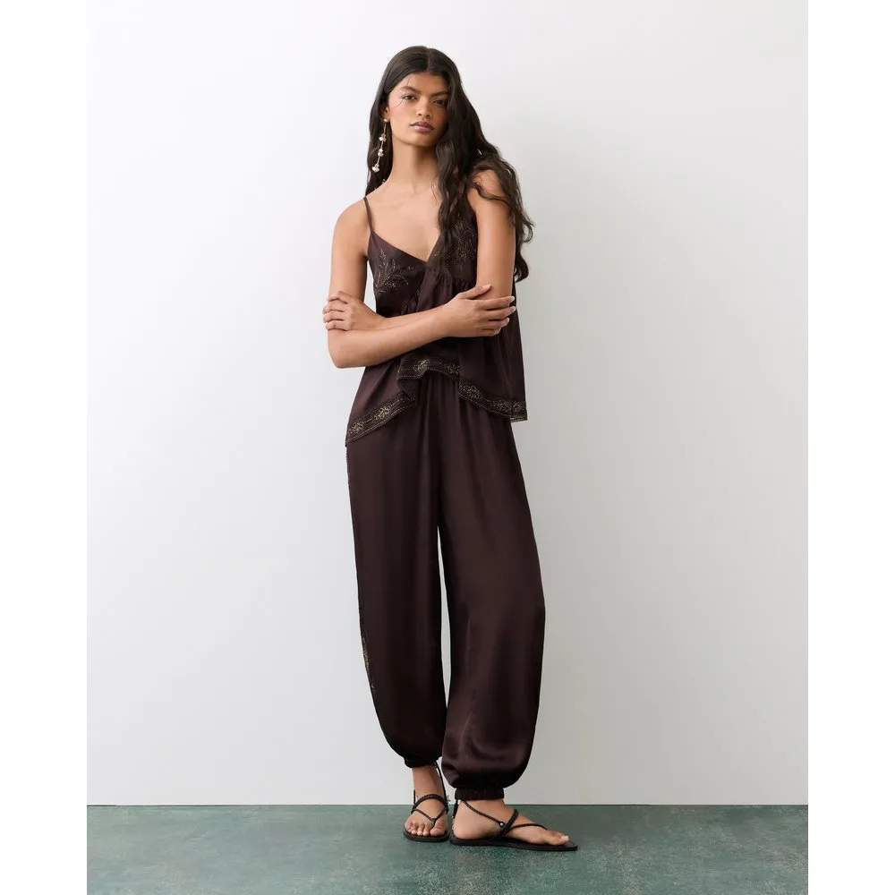 Pantalón bombacho de mujer con fornituras - Tintoretto - FashionsVida