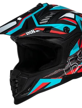 Casco Moto Cross Enduro 363 2.0 Nero Opaco Petrolio Ross taglia L - iXS - FashionsVida