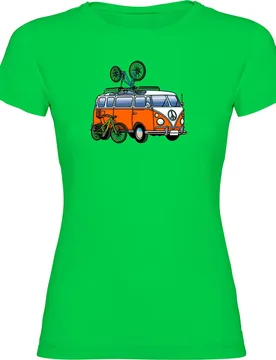 Maglietta A Maniche Corte Hippie Van Mtb Light Green - Kruskis - FashionsVida