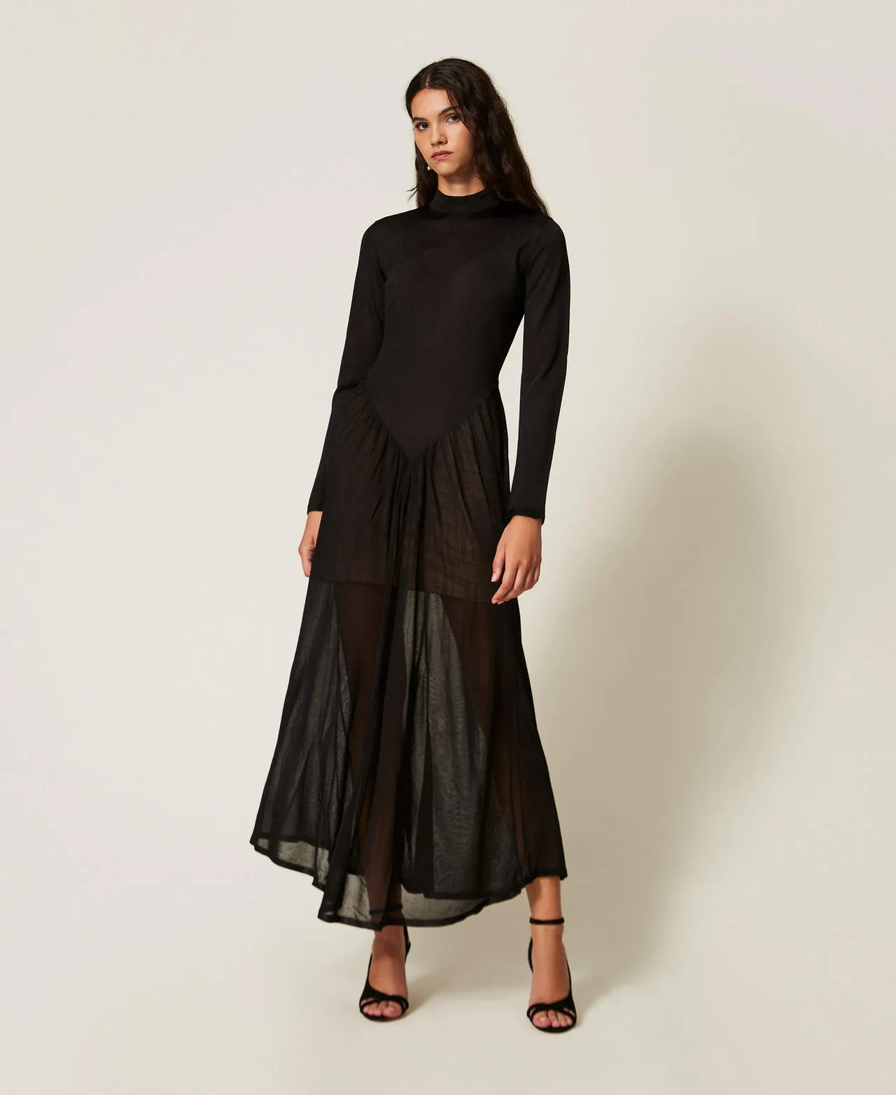 Robe longue en maille avec fronce - TWINSET - FashionsVida