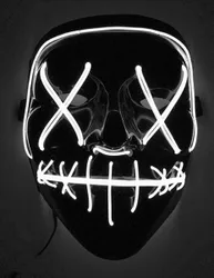 LED-Maske Mord-Nacht Halloween-Maske schwarz-weiss
