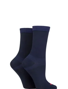 Pair Navy Coolmax Liners For Extra Comfort And Dryness Ladies 5-6.5 Ladies - - Blue - Size: Small - Bridgedale - FashionsVida