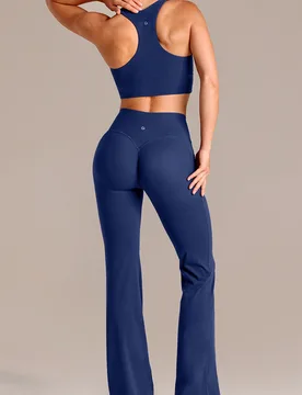 Leggings acampanados de 31" Peakbum-Lift FeatherFit™-Sculpt con control de abdomen, levantamiento de glúteos y bolsillos laterales para entrenamien - Shein - FashionsVida