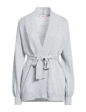 Strickjacke Damen Hellgrau ONESIZE Damen - Kontatto - FashionsVida