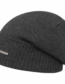 Wool Merino Oversize Beanie by - anthracite - Female - Size: One Size - Stetson - FashionsVida