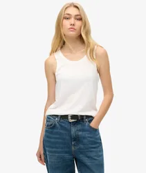 Superdry Damen Tanktop mit Weitem Rundhalsausschnitt Weiß - Größe: 36