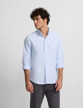 Camisa de hombre sport oxford regular fit celeste - Silbon - FashionsVida