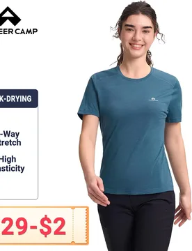 Pioneer Camp Women's Merino Wool Shirt, Breathable Short Sleeve Base Layer Workout Top Lightweight Travel Hiking Running - Aliexpress - FashionsVida