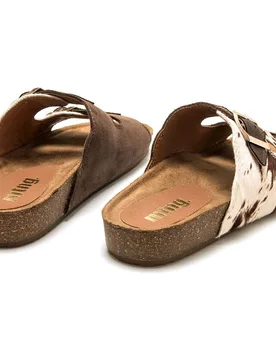 Sandalias planas de mujer en piel con piso bio - mustang - FashionsVida