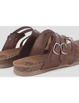 Sandalias de tiras de mujer de piel con hebillas ajustables - Blogger - FashionsVida