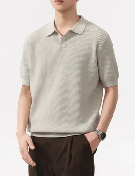 Summer New Fashion Seagull Neck Knitted T-shirt Men's High-end Light Luxury Lapel Polo Shirt - Aliexpress - FashionsVida