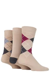 Pair Beige 2 Classic Bamboo Argyle Socks Men's 7-11 Mens - - Brown - Size: 7-11 Mens