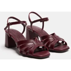 Sandalias de tacón de mujer con tiras cruzadas y pulsera con hebilla ajustable