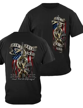 Don´t Tread on Me. Tattered Flag AR-15 Snake 2nd Amendment T-Shirt 100% Cotton O-Neck Short Sleeve Summer Casual Mens T-shirt - Aliexpress - FashionsVida