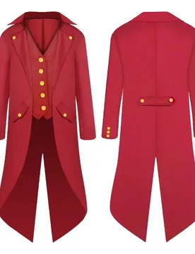 Big Boys Renaissance Steampunk Tailcoat Jacket with Gold Trim Halloween Medieval Pirate Vampire Costume Coat - Aliexpress - FashionsVida