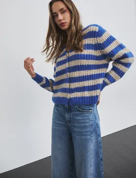 Jersey de mujer de punto a rayas versátil - Hannibal Laguna Collection - FashionsVida