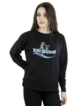 Women's Lilo & Stitch Characters Sweatshirt in Black Size: Small - Black - Size: S - Disney - FashionsVida