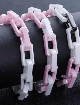 Fashion High-end Color Matching Cuban Bracelet for Men and Women, Non-fading Ceramic Material Hip-hop Jewelry Accessories - Aliexpress - FashionsVida