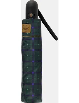Paraguas plegable automático de cuadros en verde - Bisetti - FashionsVida