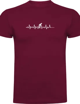 Maglietta A Maniche Corte Biking Heartbeat Dark Red - Kruskis - FashionsVida