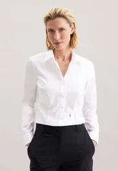 Hemdbluse mit Abnähern slim fit Weiß 40