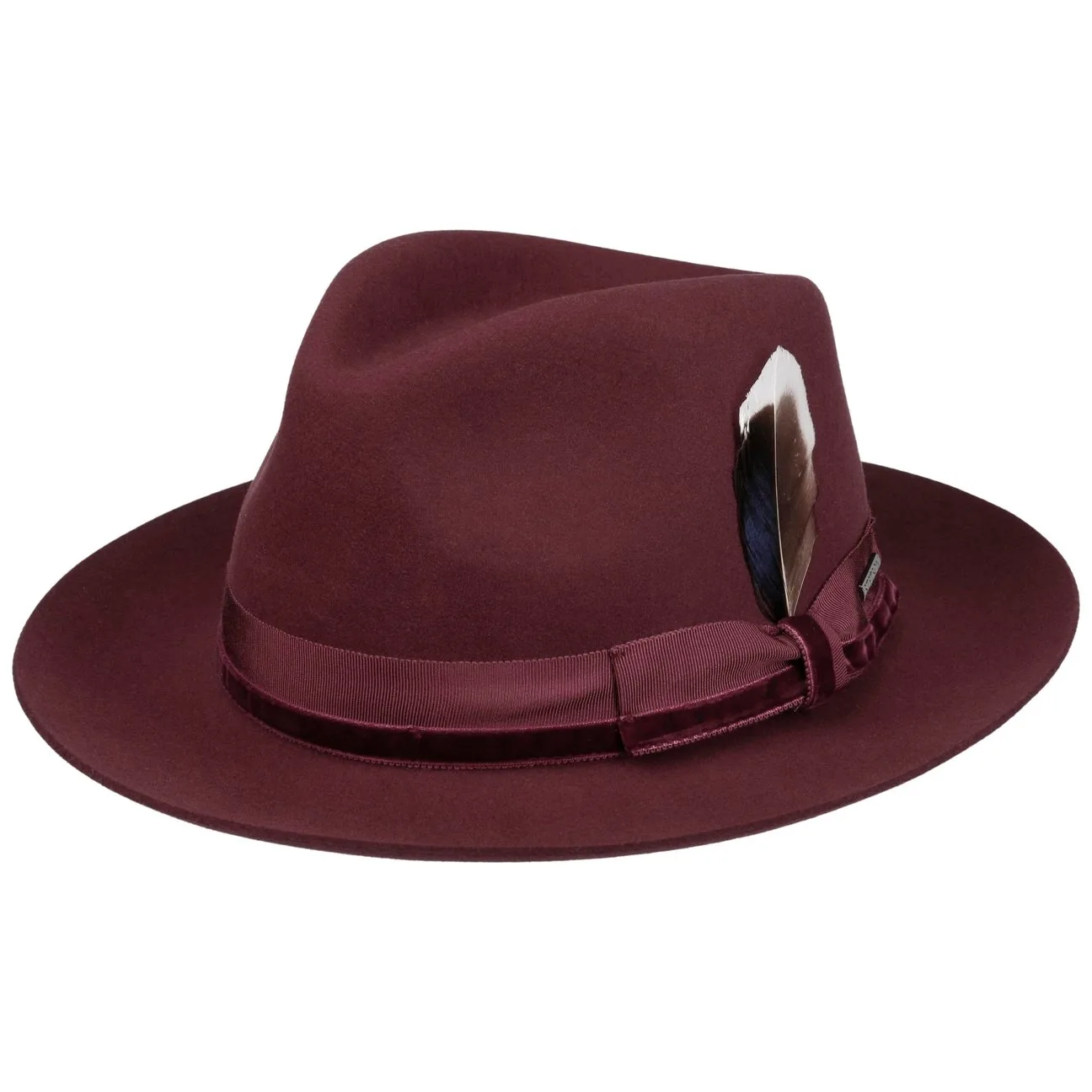 Grayson Fedora Wool Hat by - bordeaux - Size: S (54-55 cm) - Stetson - FashionsVida