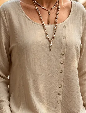 Camisa casual de otoño tejida para mujer de talla grande 0XL - Shein - FashionsVida