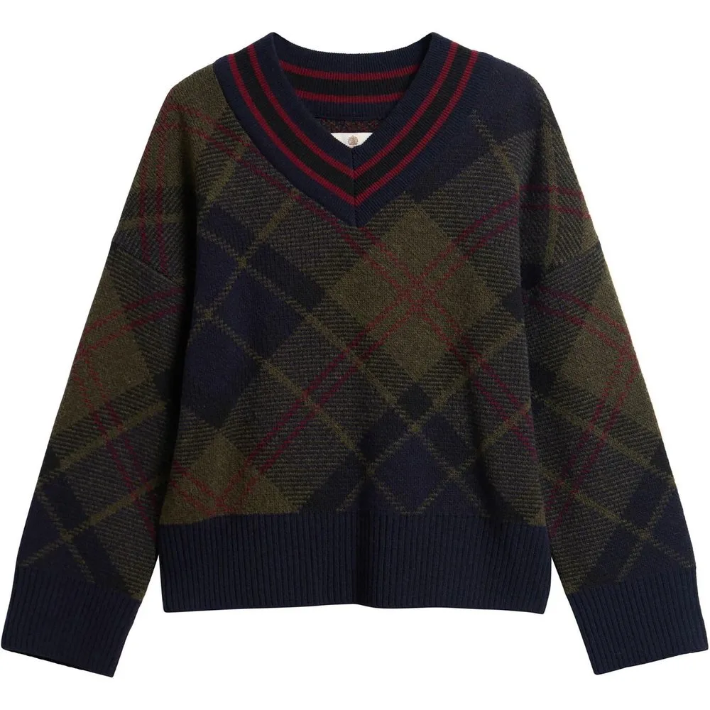 Jersey de mujer de cuello pico shae con lana - Barbour - FashionsVida