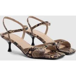 Sandalias de salón de mujer en piel