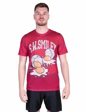 S.w.smiley Concrete Canvas Egg Short Sleeve T-shirt Red XL Men - OTSO - FashionsVida