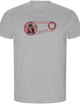 Maglietta A Maniche Corte Cyclists Have Better Legs Eco Heather Grey - Kruskis - FashionsVida