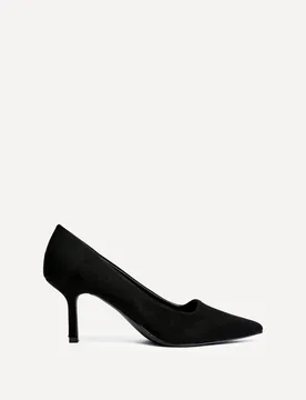Women's Kat Black Faux Suede Court Heels Size: 4-Standard Fit - Black - Size: 4-Standard Fit - Linzi - FashionsVida