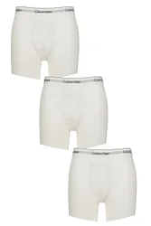 Mens 3 Pack Cotton Stretch Longer Leg Trunks White / White / White XL - White - Size: Extra Large
